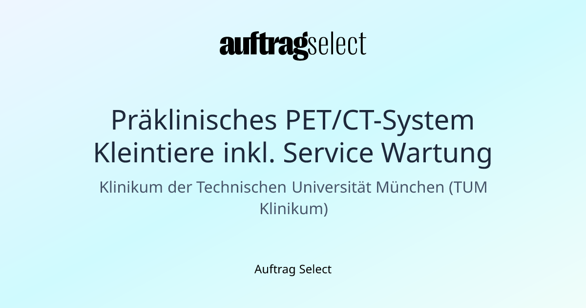 Präklinisches PET/CT-System Kleintiere inkl. Service Wartung [OTHER ...