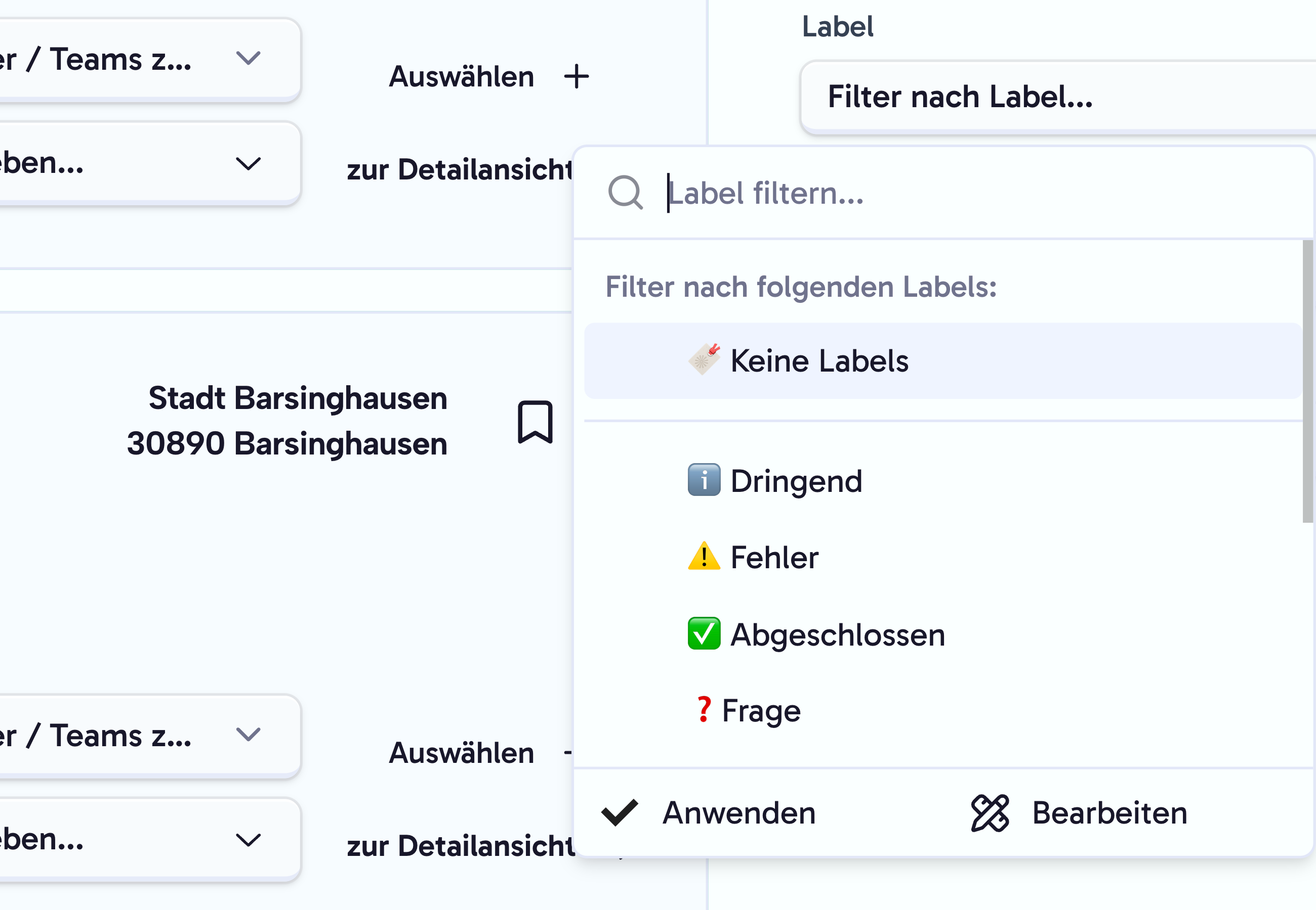 Gezielte Filterung