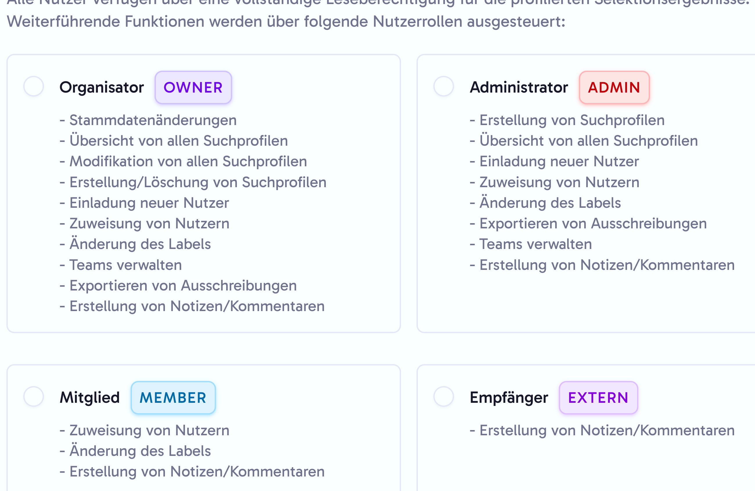 Granulare Rechtevergabe